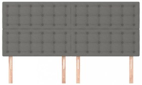 4 db sötétszürke szövet fejtámla 80 x 5 x 78/88 cm