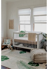 Zöld-krémszínű mosható kézi szövésű pamut gyerek szőnyeg 140x200 cm Tropical Green – Lorena Canals