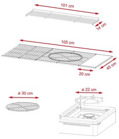 Luxus kerti konyha -  Avenberg FLORIDA BBQ gázgrill oldalsó égővel