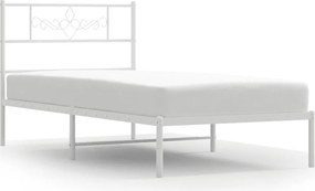 vidaXL fehér fém ágykeret matrac nélkül fejtámlával 180 x 200 cm