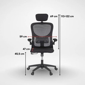 Flexo ergonomikus irodai forgószék deréktámasszal fekete