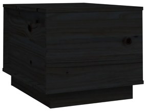 Fekete tömör fenyőfa dohányzóasztal 40x50x35 cm