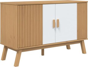 vidaXL OLDEN fehér és barna tömör fenyőfa tálalószekrény 114x43x73,5cm