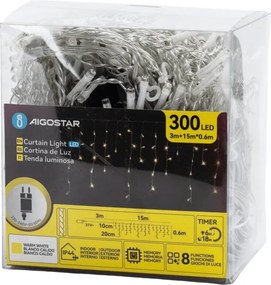 Aigostar - LED Kültéri dekoratív lánc 75xLED/6W/230V 15x0,6m IP44 meleg fehér