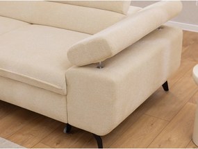 Krémszínű zsenília sarokkanapé (bal oldali-L alakú) Marbeya – Ropez