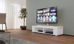 TV asztal/szekrény Newy (fehér + fényes fehér). Akció -20%. 1121683