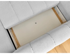 Világosszürke kinyitható-tárolóhelyes sarokkanapé (bal oldali-U alakú) Fuji – Bobochic Paris