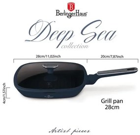 BerlingerHaus Grill serpenyő fedővel (28 cm) Deep Sea Collection BH/8374