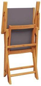 6 db antracitszürke szövet és tömör fa összecsukható kerti szék