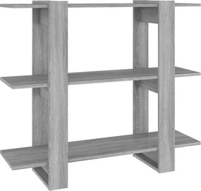 vidaXL szürke sonoma színű térelválasztó könyvszekrény 100x30x87 cm