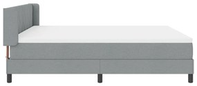 Boxspring Ágy matrac kényelmes, világosszürke színben, 180 x 200 cm-es szövet
