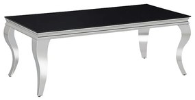 Prince dohányzóasztal - téglalap, fekete/ezüst