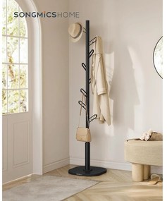 SONGMICS HOME fa alakú ruhafogas 175,3 cm magas tintafekete színben