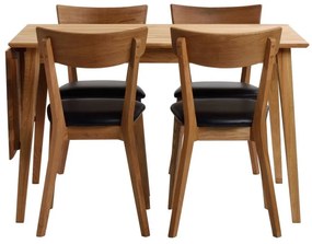 Filippa natúr tölgyfa étkezőasztal lehajtható asztallappal, 120 x 80 cm - Rowico