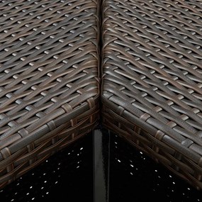 8 részes barna polyrattan kerti bárszett párnával