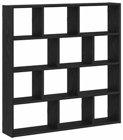 fekete szerelt fa fali kockapolc 12 rekeszes színű