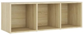 3 db sonoma tölgy színű szerelt fa TV-szekrény 107 x 35 x 37 cm