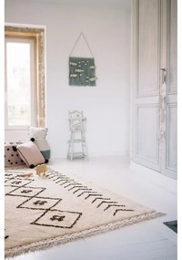 Krémszínű mosható kézi szövésű pamut szőnyeg 170x240 cm Bereber Rhombs – Lorena Canals