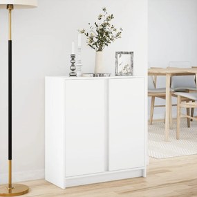 fehér szerelt fa tálalószekrény LED-del 77 x 34 x 85 cm