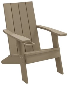 vidaXL világosbarna polipropilén kerti adirondack szék 75x88,5x89,5 cm