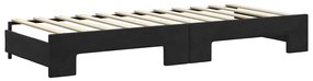 fekete kihúzható bársony heverő matraccal 80 x 200 cm