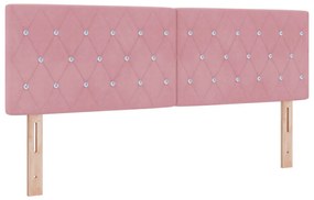 Fejtámla Kristálygombos Rózsaszín 140 cm Velúr