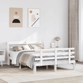 fehér ágykeret fejtámlával matrac nélkül 120x200 cm