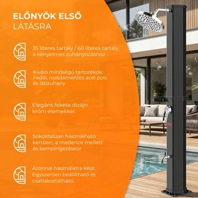 HAVANA szolár zuhany fedéllel, 35 l, fekete Casaria