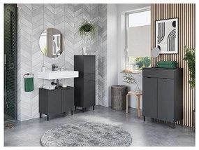 Antracitszürke magas fürdőszoba szekrény 60x97 cm Arcena – Germania