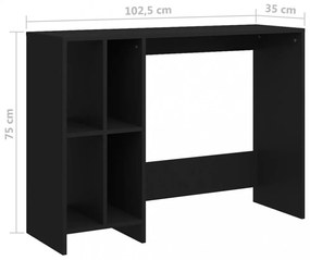 fekete szerelt fa laptopasztal 102,5 x 35 x 75 cm