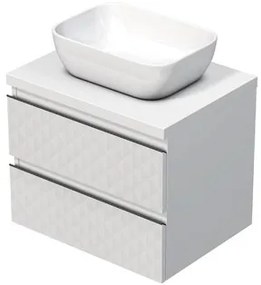 Fürdőszobaszekrény fedőlemezzel SAT Cube Way 60x47,5x46 cm fehér matt CUBE3D46602ZBKD