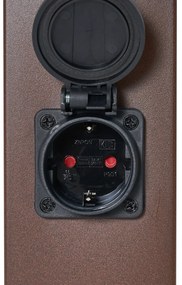 Kültéri lámpa rozsdabarna színben, átlátszó üveggel, 45 cm, IP44, aljzattal és mozgásérzékelővel - Malios