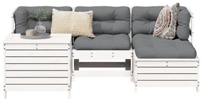 vidaXL 5 részes fehér tömör fenyőfa kerti ülőgarnitúra