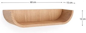 Natúr színű fali polc kőrisfa dekorral 60 cm Salaya – Kave Home