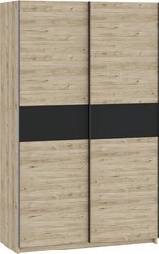 BERNO ruhásszekrény, 120 cm | Jackson hickory tölgy + Antracit