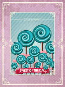 Fotótapéta Cukorka Spirálok Nyalókák Rózsa-Kék Mix 206x275 +ragasztó