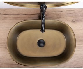 REA-U3305 - Munkalapra szerelhető mosdó WILMA RUSTIC 38x55 cm kerámia/rézszínű