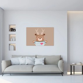 Kép - Szarvas csíkos ingben (90x60 cm)