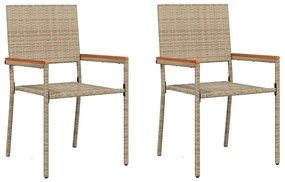 vidaXL Kerti összecsukható székek 2 pcs Krém és barna