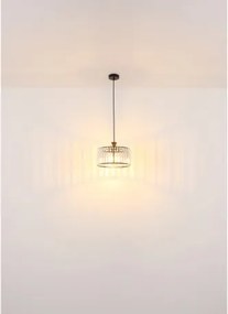 Globo 15742H Függeszték fém fekete matt, átlátszó akril kristályok, fekete PVC kábel, ø: 310mm, M: 1200mm, 1x E27 60W 230V izzó nélkül
