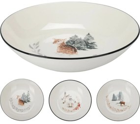 Winter Penguin porcelán mélytányér, 20 x 4,5 cm