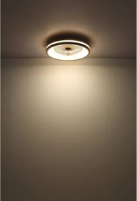 Globo 03650 Mennyezeti ventilátor fém fehér, fa, műanyag fehér/átlátszó, szabályozható, fali kapcsolóval több fokozatban, memória, időzítő, távirányító, 15m², ø:500mm H: 25mm, LED 30W 230V, 300-2250lm, CCT 2700K-6500K