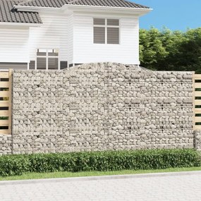 vidaXL 5 db íves horganyzott vas gabion kosár 400x50x200/220 cm
