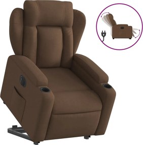 vidaXL elektromos felállást segítő barna szövet dönthető fotel