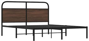 ágykeret matrac nélkül 150x200 cm barna tölgyfa műfa