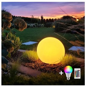 Milagro LED RGB Dimmelhető kültérI lámpa GLOBO 1xE27/8,5W/230V átm. 60 cm IP44 + távirányító LEDMI2489B