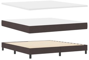 vidaXL Boxspring Ágy Matrazzsal és LED-del Sötétbarna 180x200 cm Szövet