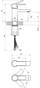 Ravak X070488 - SOLAR mosdócsaptelep 13,5 cm fekete