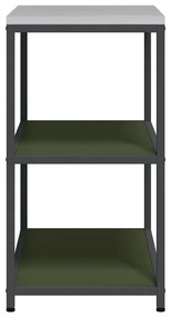 Konyhai tárolópolc polcokkal tárolóval Olívazöld Acél