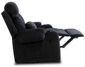 TV és Relaxfotel Fekete Kordbársony Szövettel. TORRES